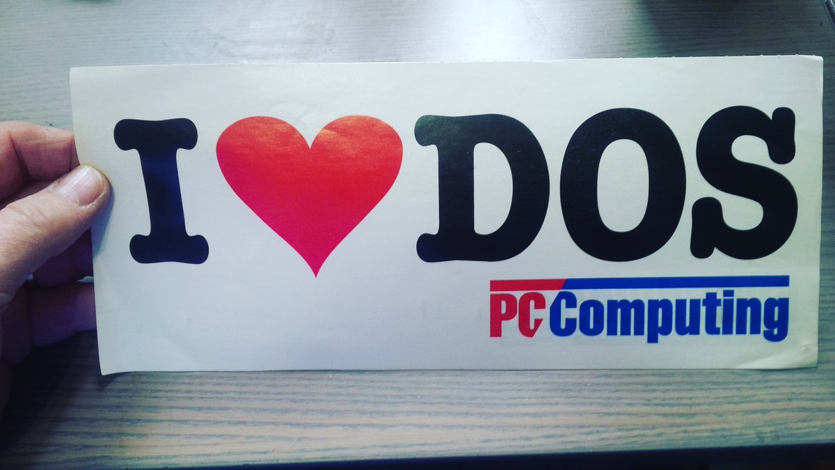 donmorberg's tweet photo. "Just how old ARE you?" Two #DOS #bumpersticker questions: "What's DOS?" "What's a bumper?" #PCComputing https://t.co/w6tKFKmlFy