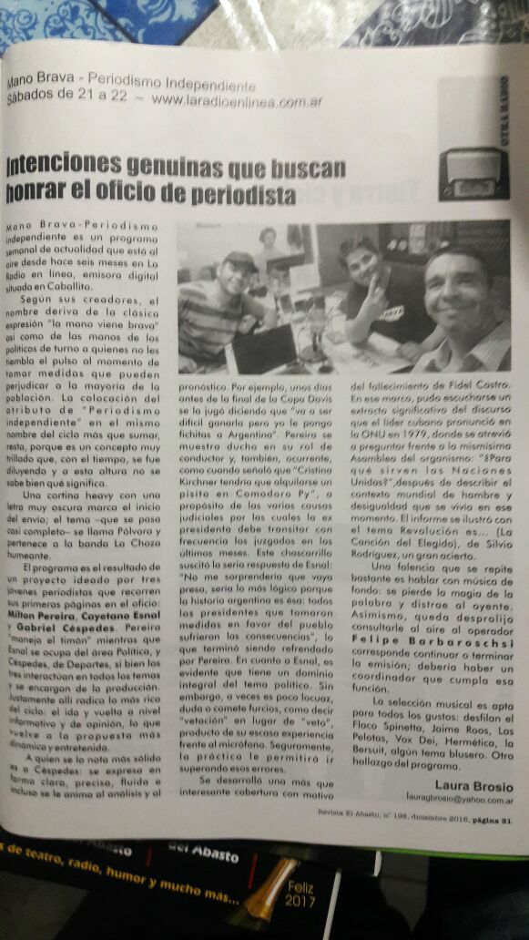manobrava2's tweet photo. Agradecemos a @Revistaelabasto por la nota que nos hicieron. https://t.co/DDeNZG8lPU https://t.co/wCJE4jOFpX