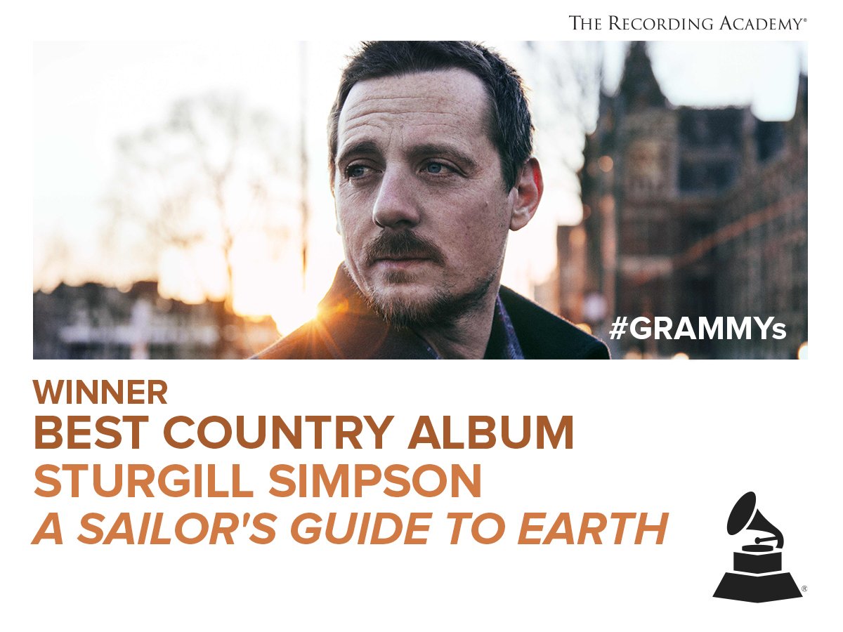 Recording Academy / GRAMMYs (@recordingacad) on Twitter photo Congrats Best Country Album 'A Sailor's Guide to Earth' <a href="/SturgillSimpson/">sturgill simpson</a> #GRAMMYs Congrats Best Country Album 'A Sailor's Guide to Earth' <a href="/SturgillSimpson/">sturgill simpson</a> #GRAMMYs