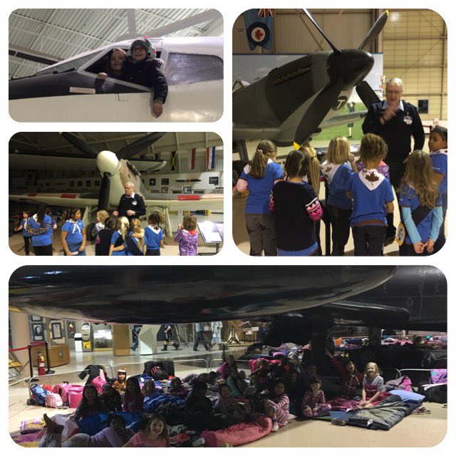 msbeeTLK's tweet photo. Who knew sleeping under the #wing of an #airplane was so cool?! ✈️ #funwithflight #learning Or #playing @girlguidesofcan https://t.co/P6FAYg2WJ0