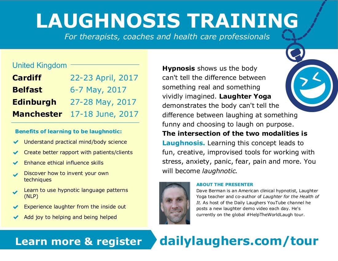 SunshineLeaders's tweet photo. We are thrilled to be hosting Dave from @dailylaughers share his #Laughnosis Training #healthcare professionals #coaches #therapists #ni https://t.co/Q9s1oWW5gD