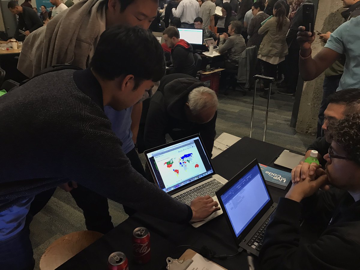 david_lundvall's tweet photo. Hackathon contestants' presentations #DeveloperWeek #oraclecloud https://t.co/qTR8Dcz3ih