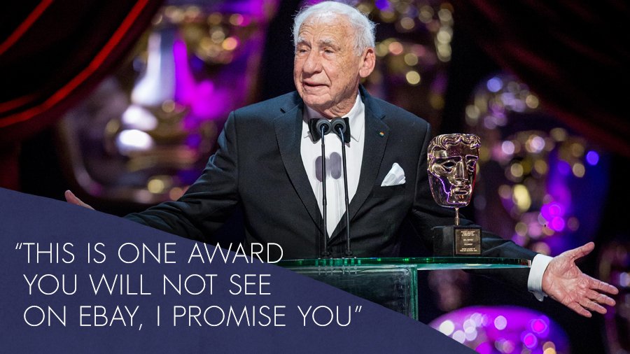 BAFTA's tweet image. Brilliant speech from BAFTA Fellow Mel Brooks! #EEBAFTAs