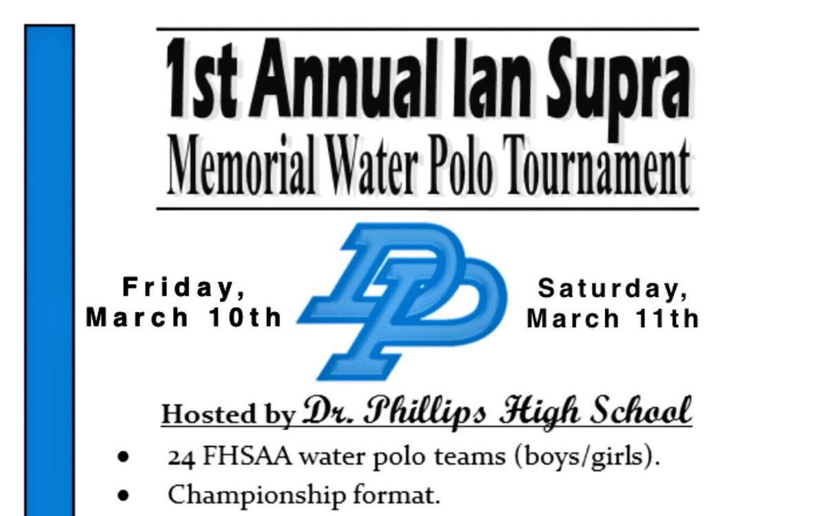 SupraStrong_13's tweet photo. SAVE DATES!

3.7.17. @BetaUCF #BBDC2017 

3.10-11.17. @PantherZone hosts the 1st Annual Ian Supra Memorial WP Tournament

#SupraStrong ❤💙💛🎗 https://t.co/X3jj6mTgy9