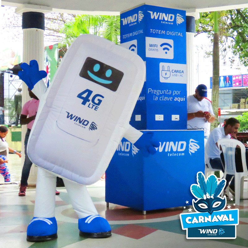 windtelecom's tweet photo. ¡El Carnaval se disfruta más conectado a nuestra red 4G! 🎉💃 ¡Te esperamos en la glorieta del Parque Duarte! 🌐📡 #CarnavalWind https://t.co/GdUowTvVxy