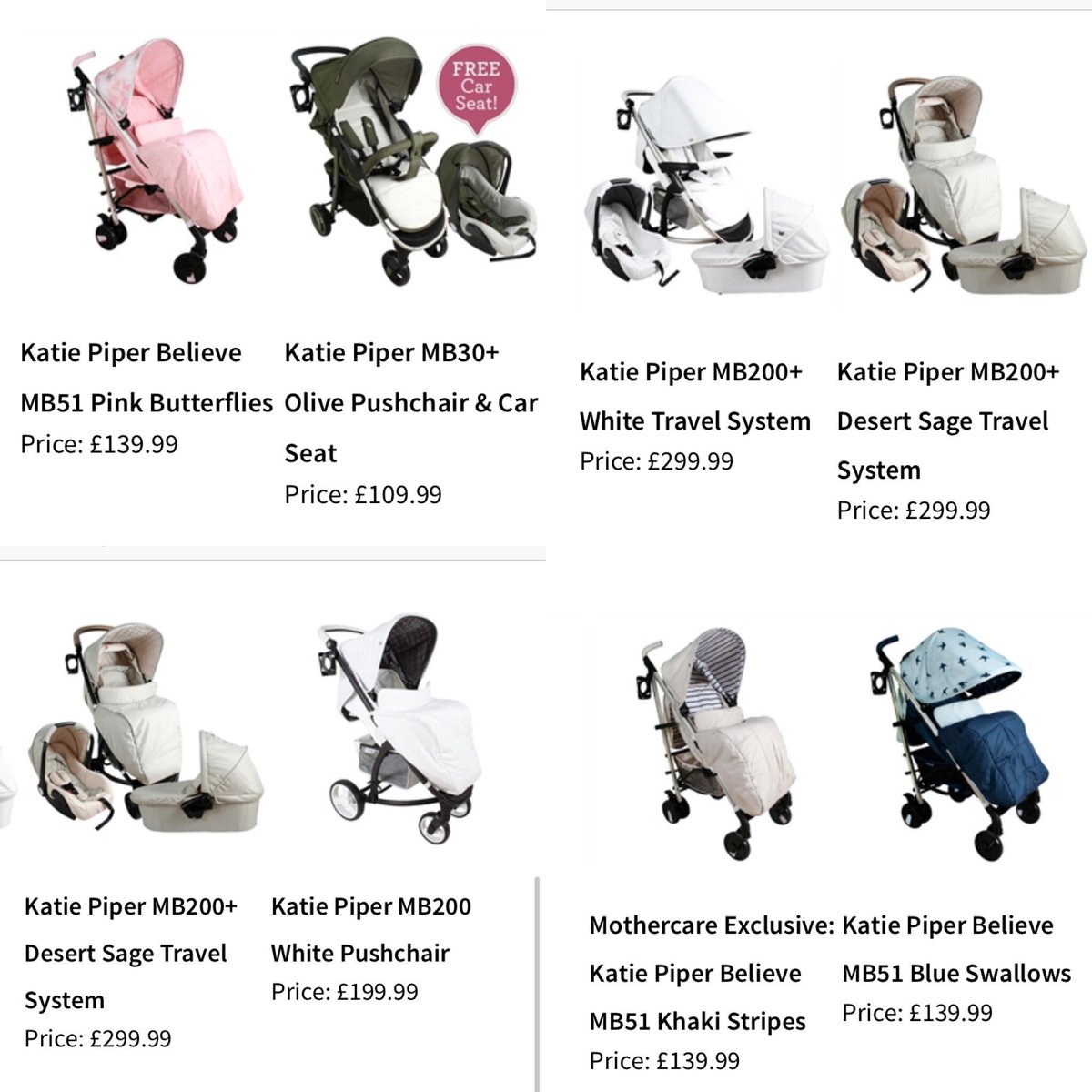 my babiie katie piper travel system