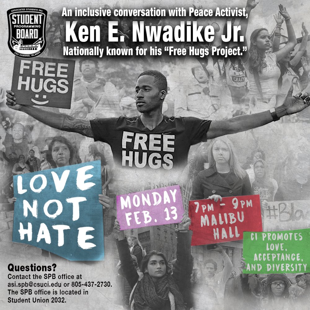 ci_asi's tweet photo. Make sure to come out to Love Not Hate to have an inclusive conversation with peace activist, Ken E. Nwadike! #MakeAmericaLoveAgain #CISPB https://t.co/TSnbmpkSCu
