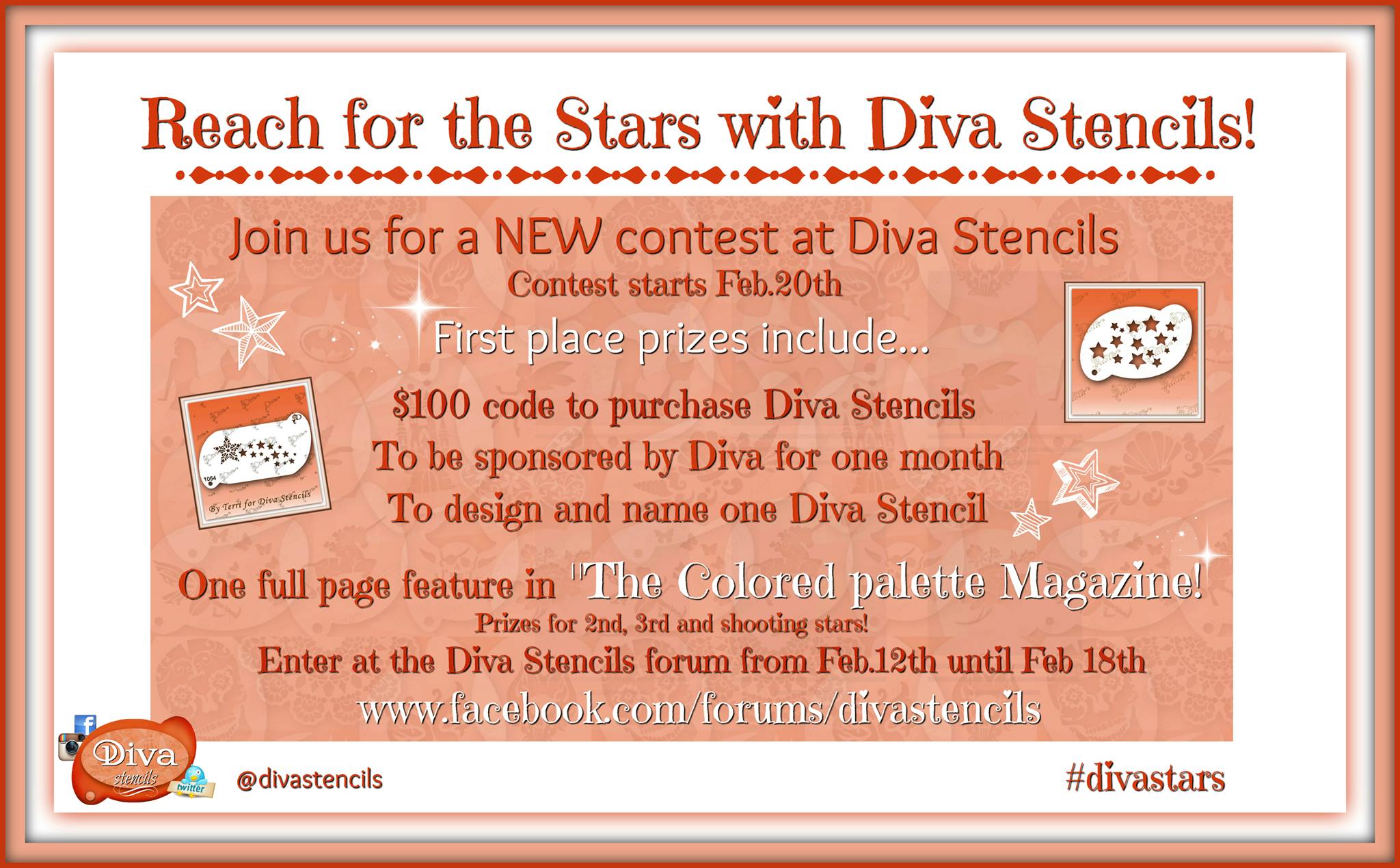 Diva Stencil - Stars on Circle