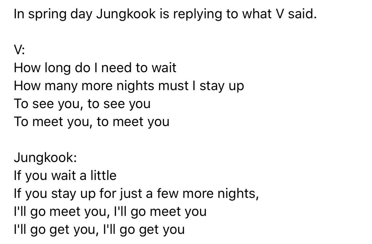 Rest Peachboy In Bts 봄날 Spring Day Jungkook And V S Conversation Can Be Seen In The Lyrics