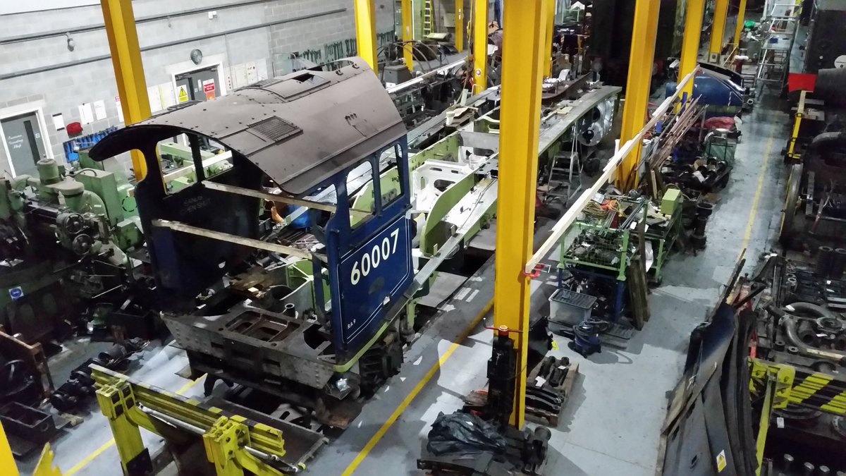MarkHarrington's tweet photo. Sir Nigel Gresley coming along nicely @railwaymuseum . Look forward to when he eventually returns to @nymr https://t.co/kE75iSYRyt