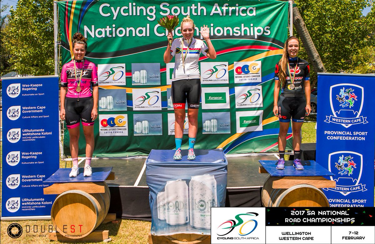 doubleST_'s tweet photo. @Cycling_SA #SAROADCHAMPS 2017 u/23 Womens ITT Podium @Heidz21 @MoniqueGerbers @chella_benson @teamCloverSA #sports #photography https://t.co/QM1RjsofVo