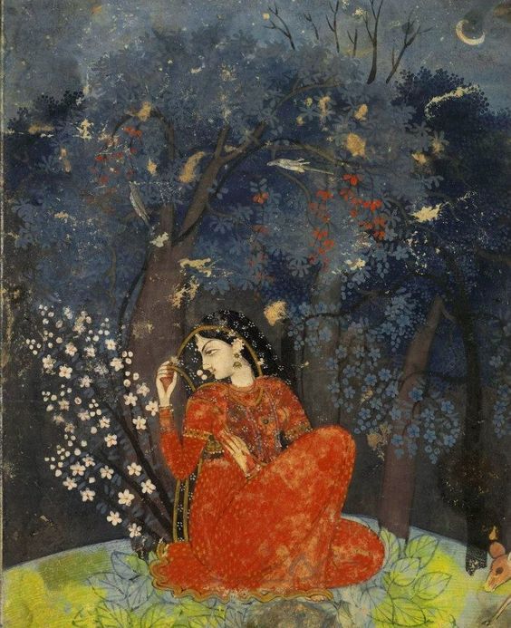 MenschOhneMusil's tweet photo. Utka Nayika,  A lady awaits her lover in the forest,   between 1775-1780. https://t.co/4jSgGpuTMh