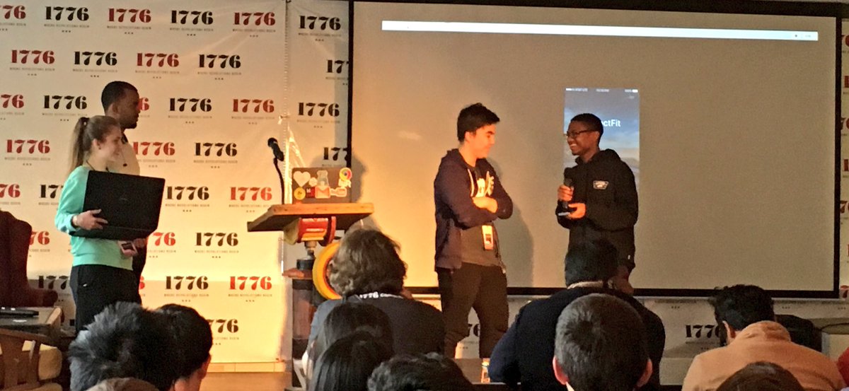 MLHacks's tweet photo. PerfectFit is on stage at the moment! Workout with your friends #DisruptDC https://t.co/aeB2m3sIvy