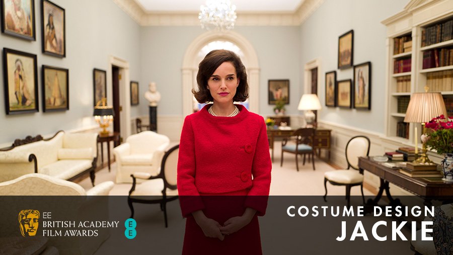 BAFTA's tweet image. Congratulations to Madeline Fontaine, who received the Costume Design award for Jackie! #EEBAFTAs