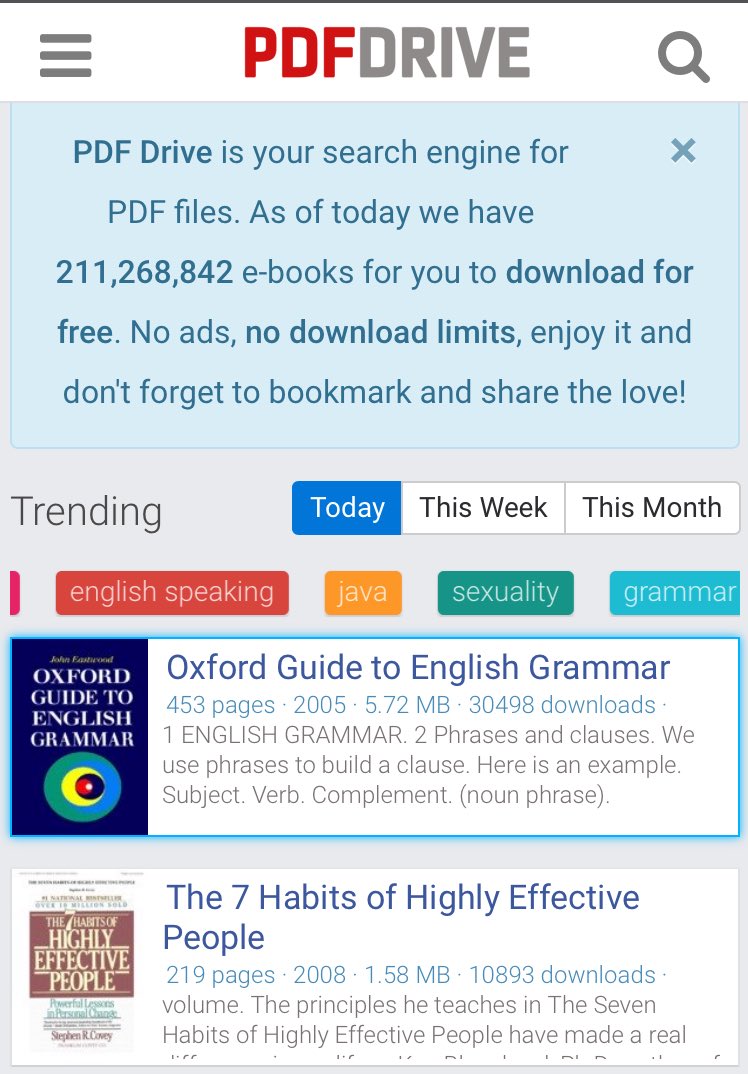 موقع رهيب يحوي أكثر من ٢٠٠ مليون كتاب بكل العلوم قابلة للتحميل مجاناً!
pdfdrive.net
<a href="/jame3eyyon/">جامعيون</a> <a href="/mobta3athon/">مبتعثون</a> @MVRmedia <a href="/Acad_Hash/">هاشتاق أكاديمي 🎓</a>