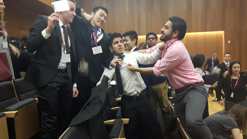 GA_Colombia's tweet photo. General Assembly session concludes with brawl between states! #MACMUN2017 @MACMUNNEWS @TheBestestNewss https://t.co/dQwCucsOOn
