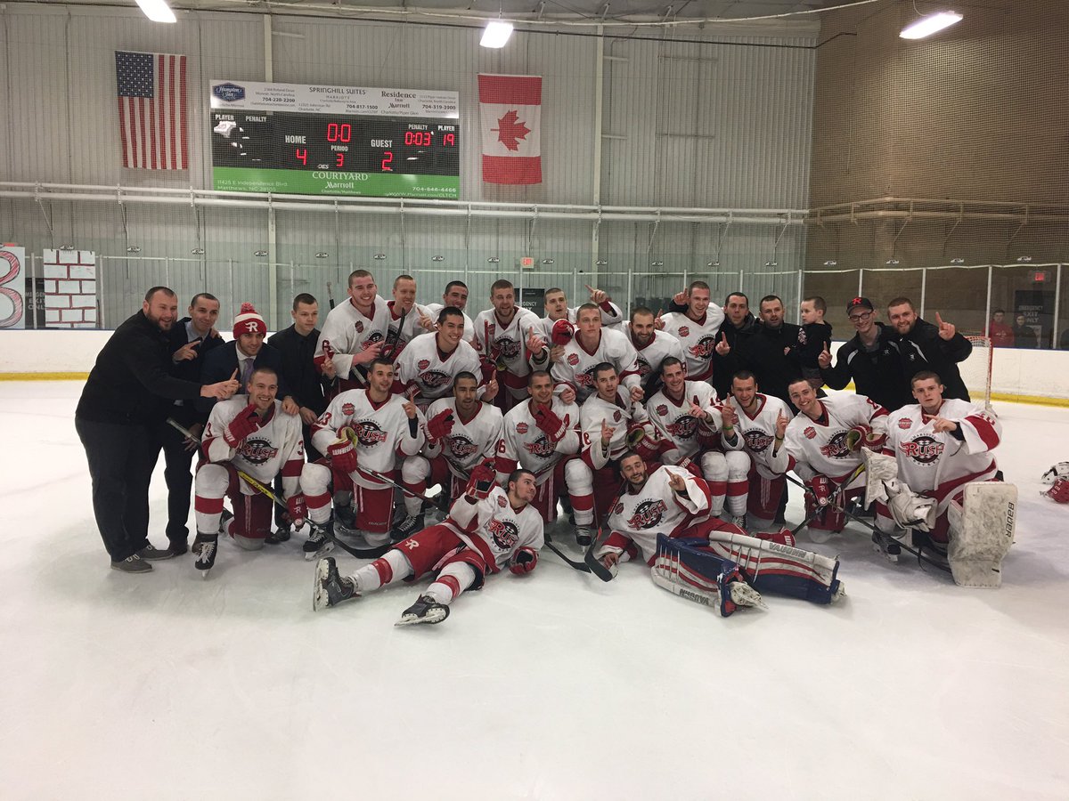 RushHockeyClub's tweet photo. Championship Busters: With today's win the Rush Elite team snaps Hamptons streak as Conference Champions @USPHL #firstbanner https://t.co/3CN75nedjR