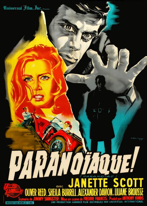 Happy birthday to Oliver Reed -PARANOIAC - 1963 - French release poster 