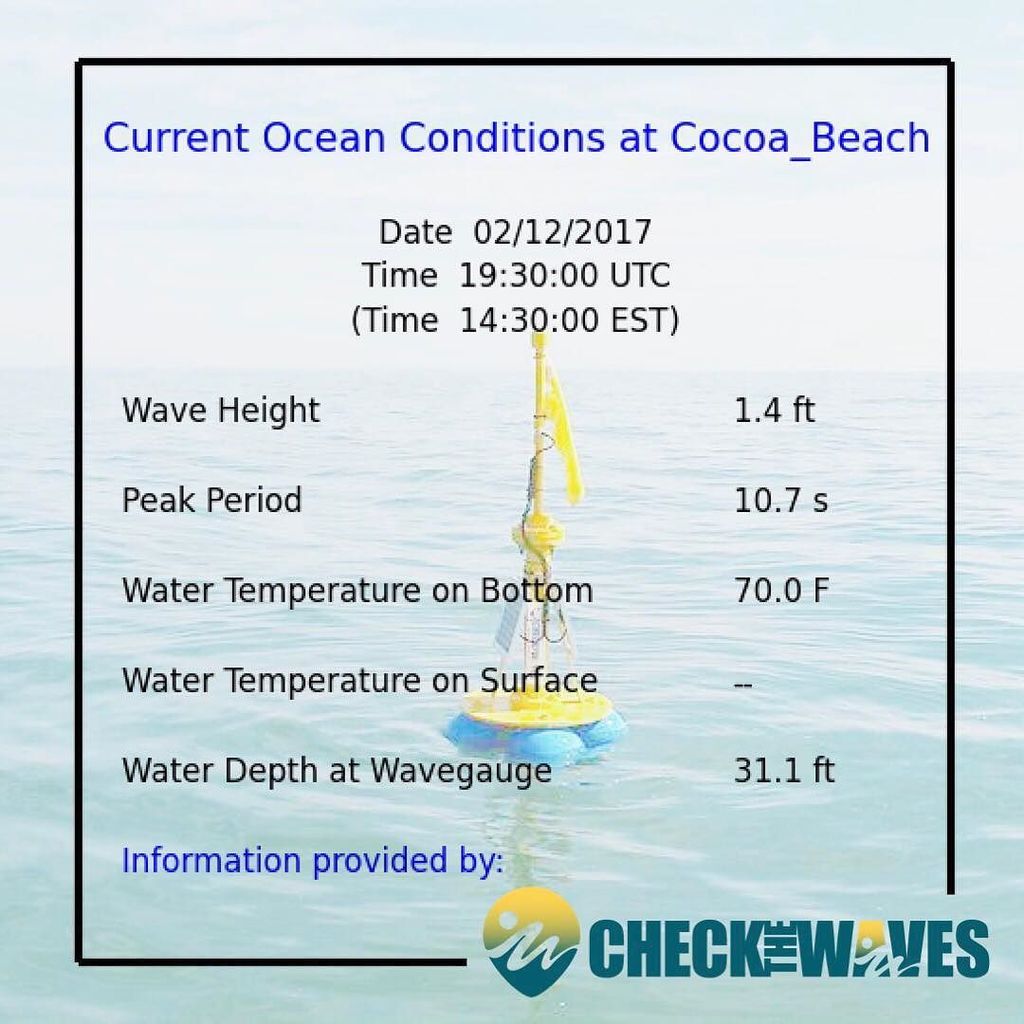 CheckTheWaves's tweet photo. Ocean conditions at Cocoa Beach, FL
For real-time detailed information and graphs check ou… https://t.co/PQJqFag1GB https://t.co/TIsvTfudjH