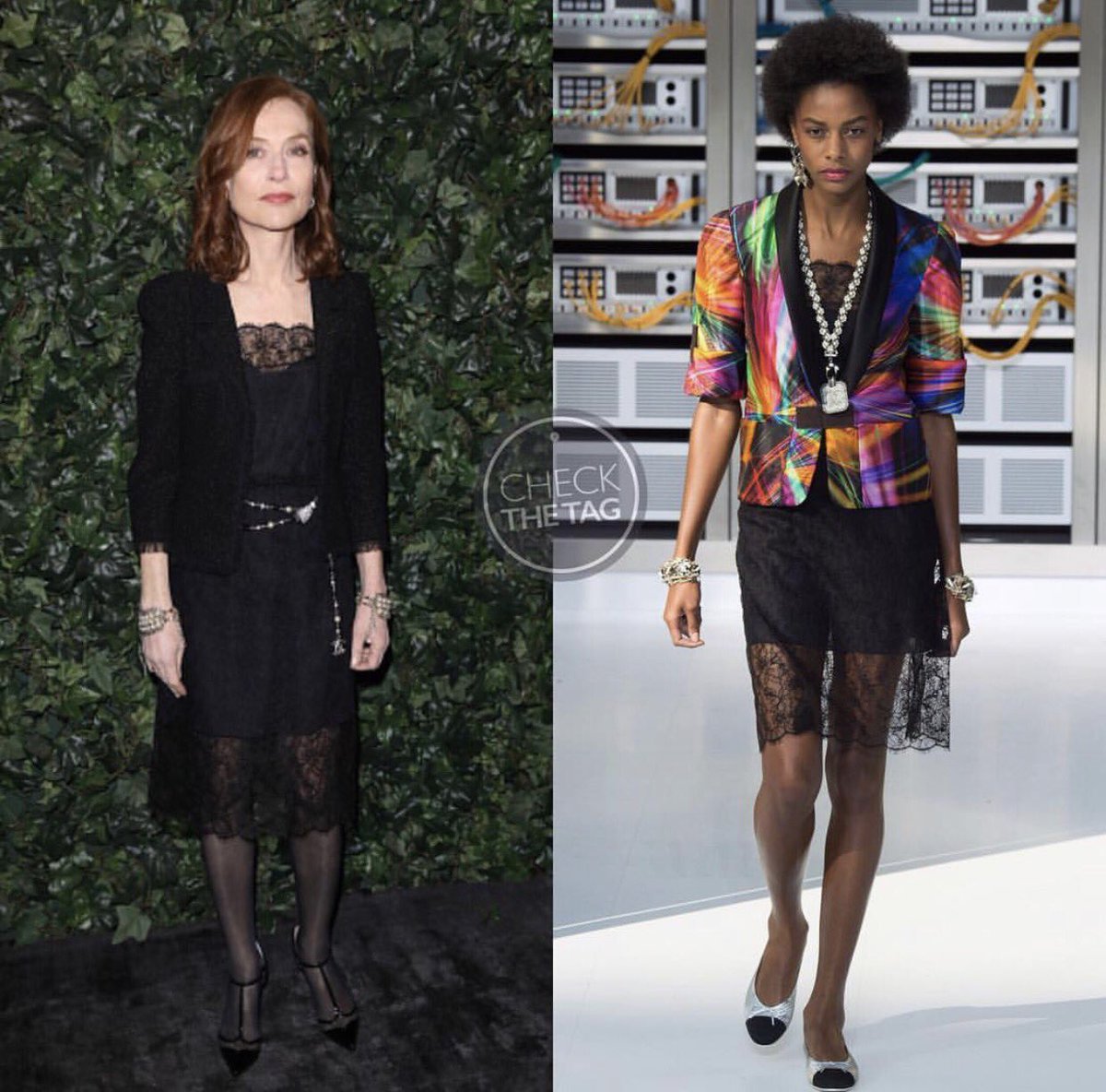 botiquindestilo's tweet photo. La actriz francesa #IsabelleHuppert ataviada de manera acertada en un un #LBD de @CHANEL para los #Baftaparty 🔝 https://t.co/mMThMlre7w