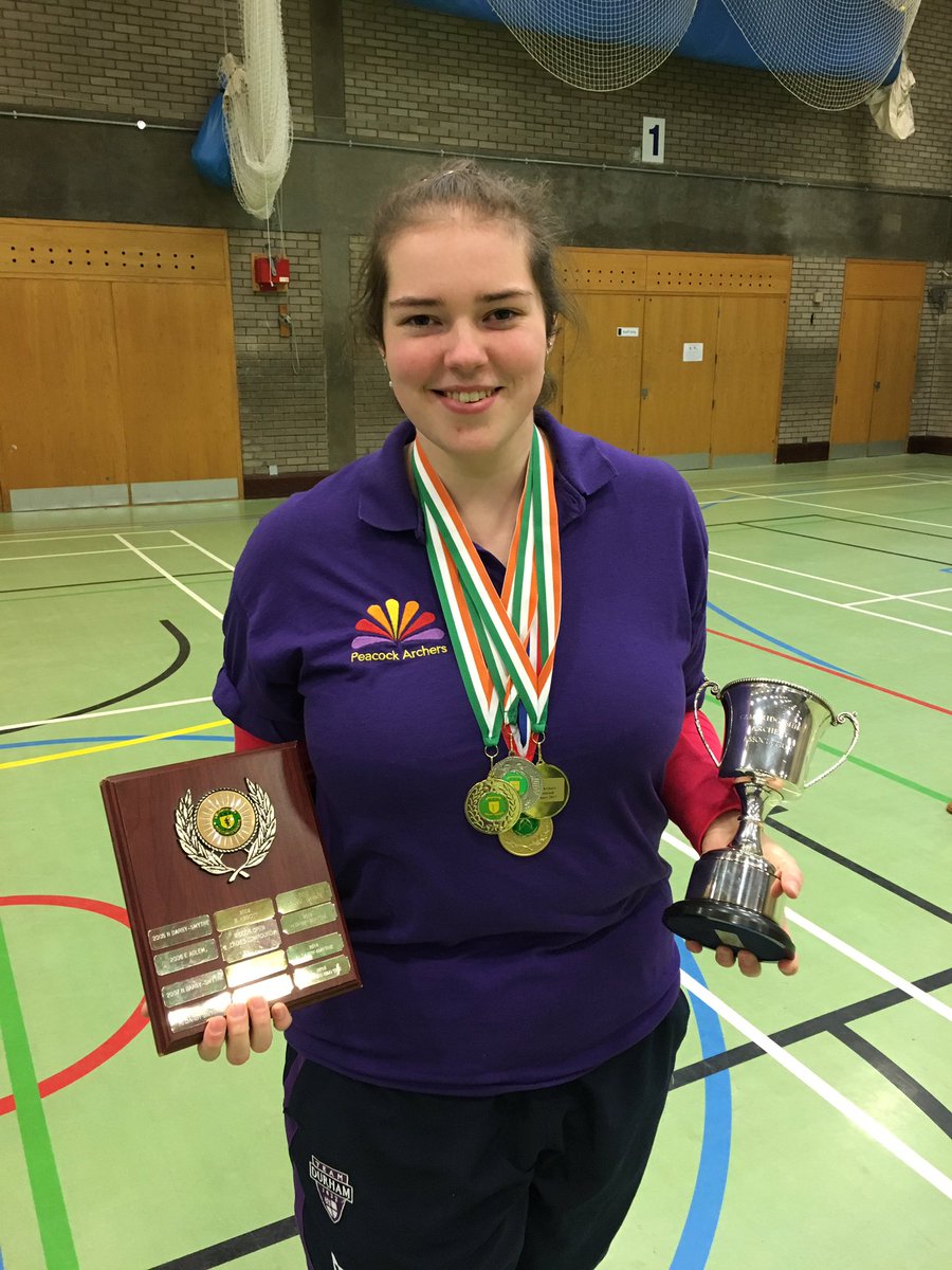Slightly sore neck after the <a href="/CambsArchery/">CambsArcheryAssoc</a> county champs.... must be from holding up all these medals #archery #goingforgold
