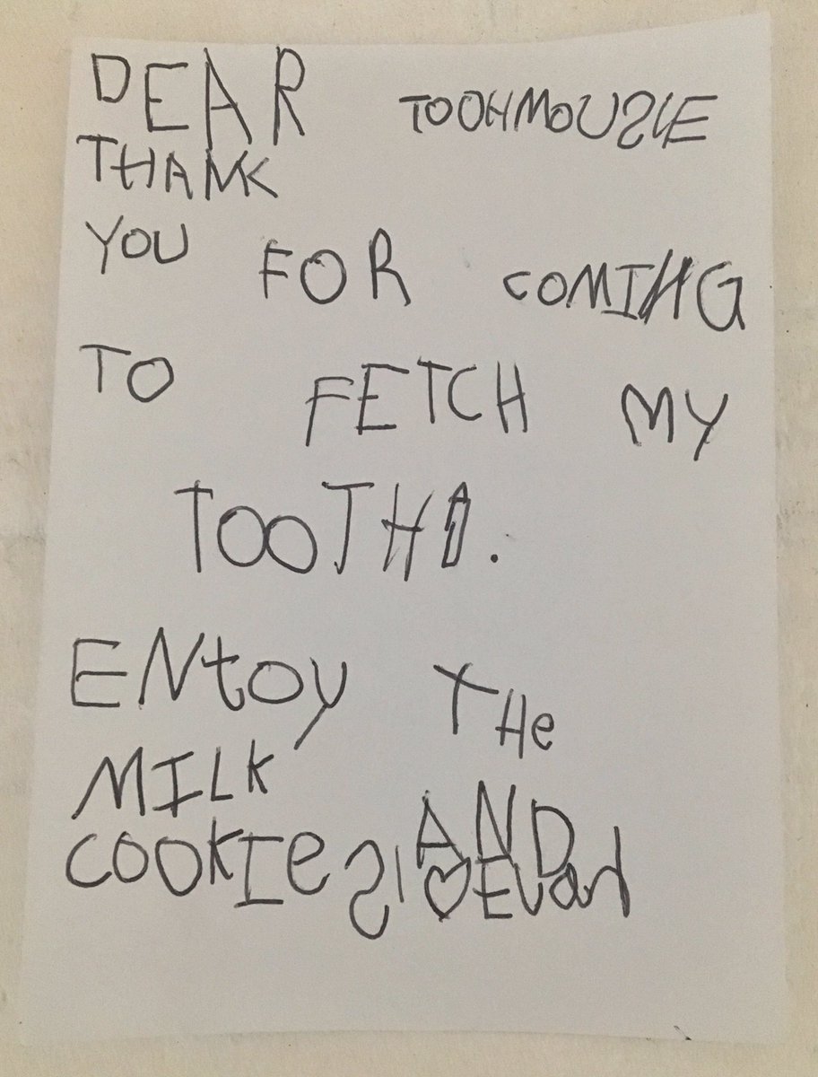 And so my eldest monkey just lost her very first tooth. Big day. Brave girl. To quote her: 'Mom, I'm gonna miss that little tooth of mine' 🐭