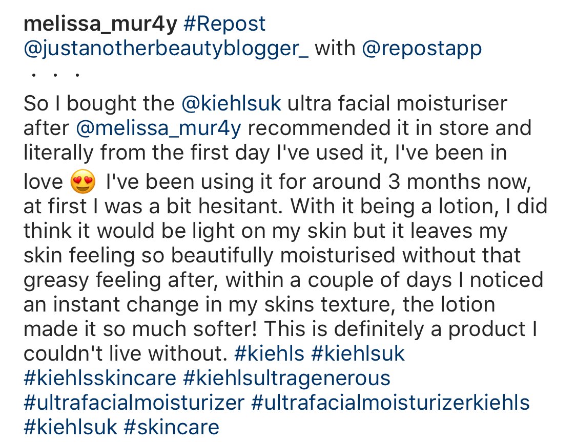melissa_Mur4y's tweet photo. Another happy @KiehlsUK customer...
At #Kiehl's we pride ourselves on giving the perfect circle of service!
#lovemyjob #ultrafacial https://t.co/tETv1WUFoh