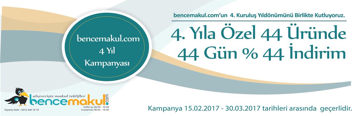Makul Tekliflerin Adresi bencemakul.com, 4. yılını kutluyor. 4. Yıla özel, 44 üründe 44 gün % 44 indirim, 15 Şubatta başlıyor.