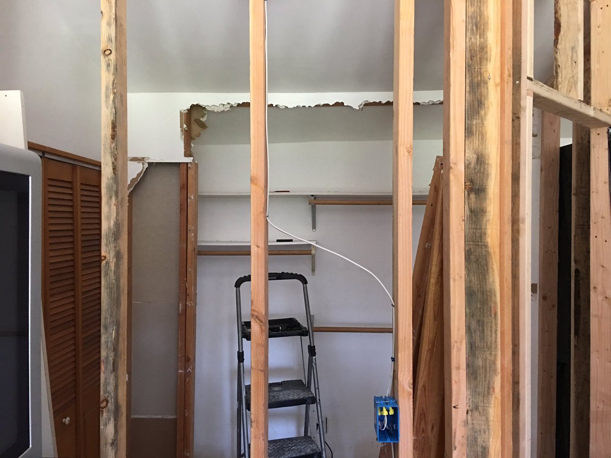 LPFarmstead's tweet photo. Master closet #demo and #remodel underway. https://t.co/0bjCLhLnQB