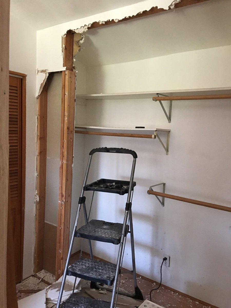LPFarmstead's tweet photo. Master closet #demo and #remodel underway. https://t.co/0bjCLhLnQB