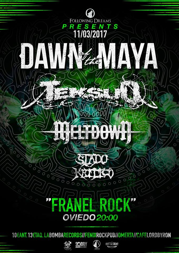 Sorteo de 2 entradas para ver a <a href="/DawnOfTheMaya/">Dawn Of The Maya</a> en Oviedo. Info: facebook.com/thedrinktimweb… <a href="/Sobry_prensa/">Sobry Music Prensa</a> <a href="/fwd_agency/">Following Dreams</a> @sala_franelrock