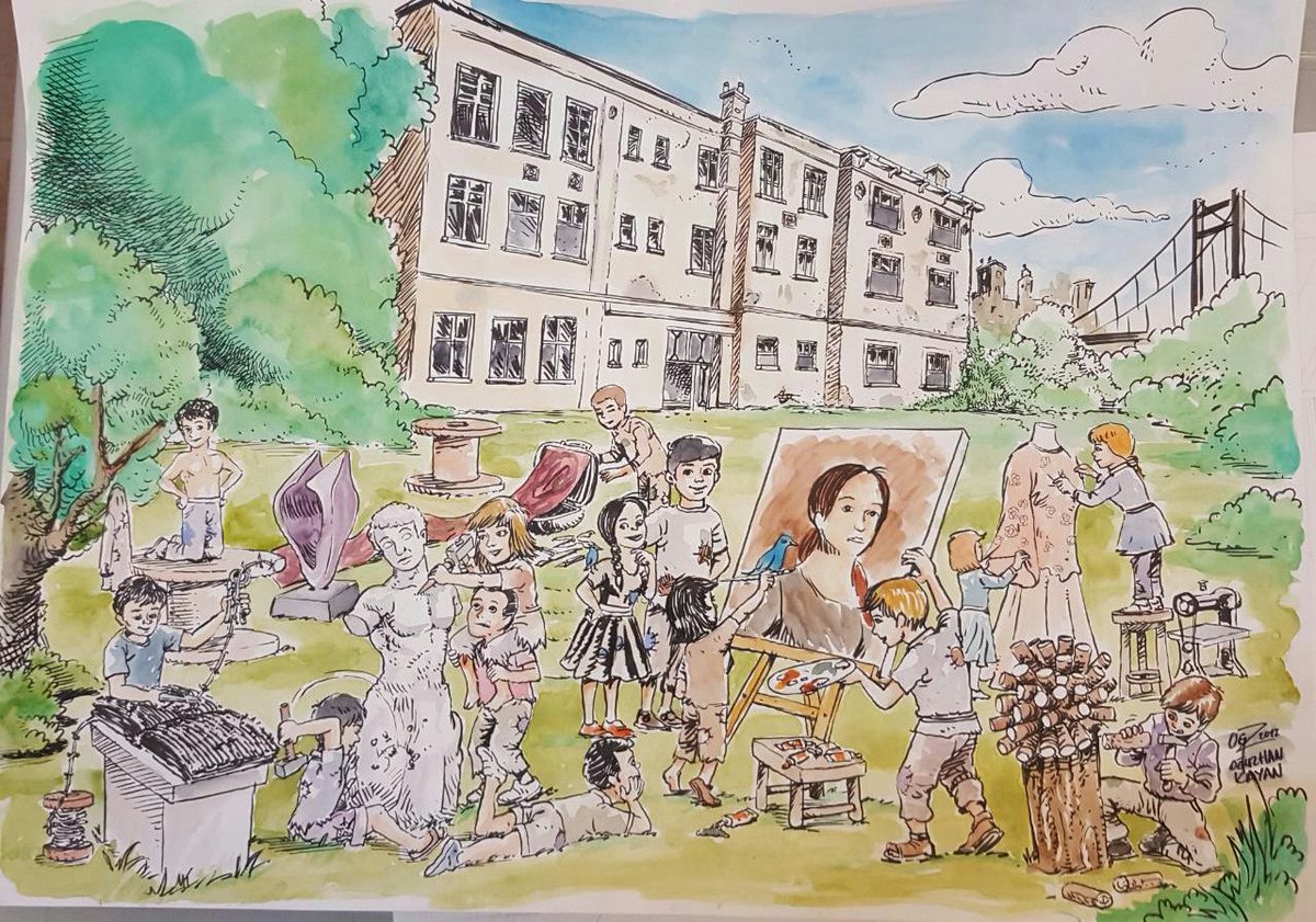 Sanatçımız Oğuzhan Kayan içinde zeka çizgisinde hayat olan eserini tüm gün boyunca bizimle olup, durmaksızın çalışarak yaptı #yaşatmakaşktır