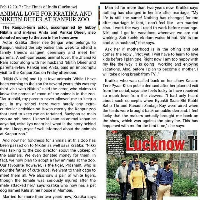 noor81468's tweet photo. the stars kratika sengar Dheer and nikitin Dheer with all family Dheer visit luncknow and kanpur zoo https://t.co/JLir4ycjuz