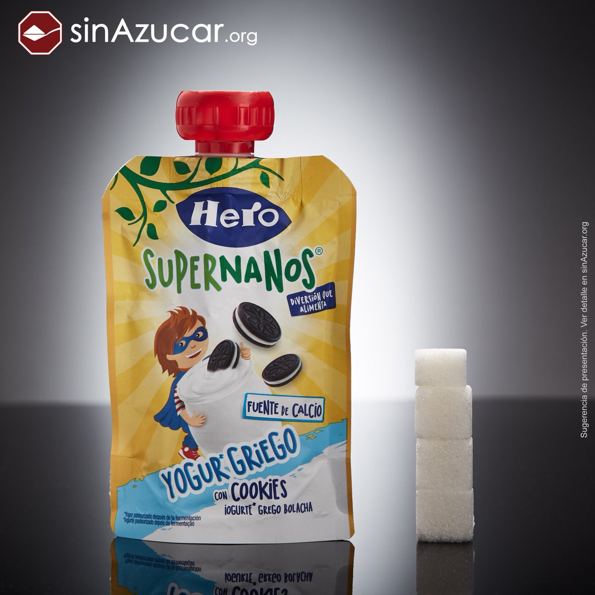 SinAzucarOrg's tweet photo. Un yogur griego con cookies Hero SuperNanos contiene 14g de azúcares (3,5 terrones) https://t.co/usSaeR01AO