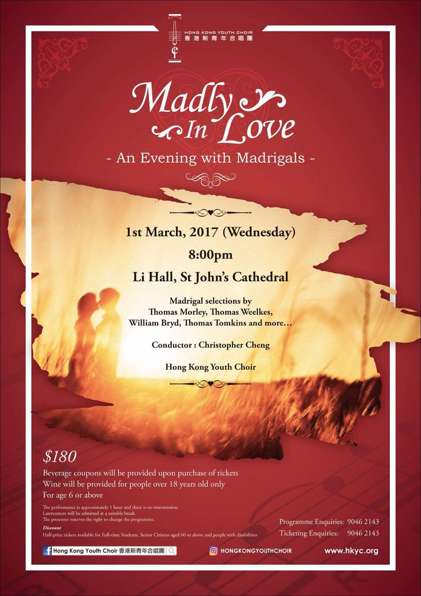 HKOS_since1956's tweet photo. #HKYouthChoir next concert @StJohnCathedral, 1 March 8pm conducted by @ChristoperCheng. He will also lead #HKOS to perform in May@HKCityHall https://t.co/zanqMBqwvj