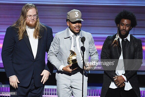 Chance_Direct's tweet photo. .@chancetherapper accepts #GRAMMYs for Best Rap Album 'Coloring Book' #Chanc3 https://t.co/howULn3nBT