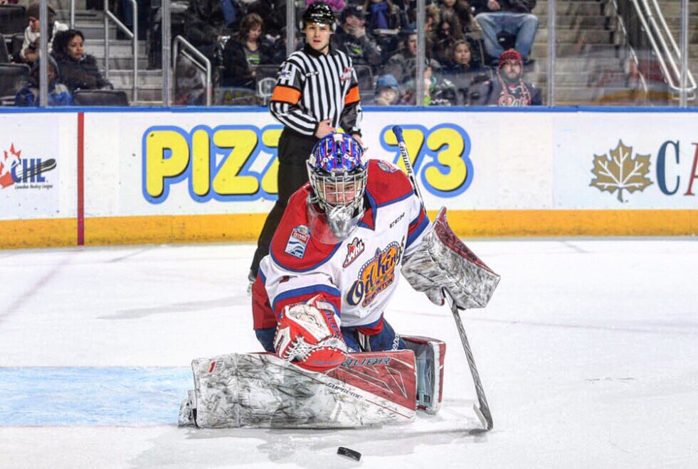 Congratulations to #OilKings goalie, <a href="/pdea01/">Patrick Dea</a> on breaking the franchise record for points by a goaltender (5) in a single season! #EDMvsCGY