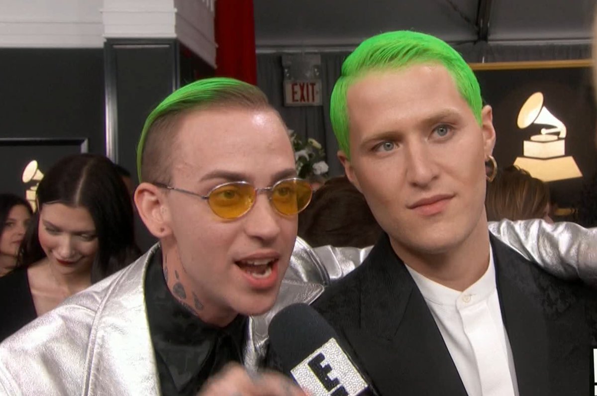 EW's tweet photo. #SuicideSquad realness. #GRAMMYs #ERedCarpet https://t.co/wzlTf5swBr