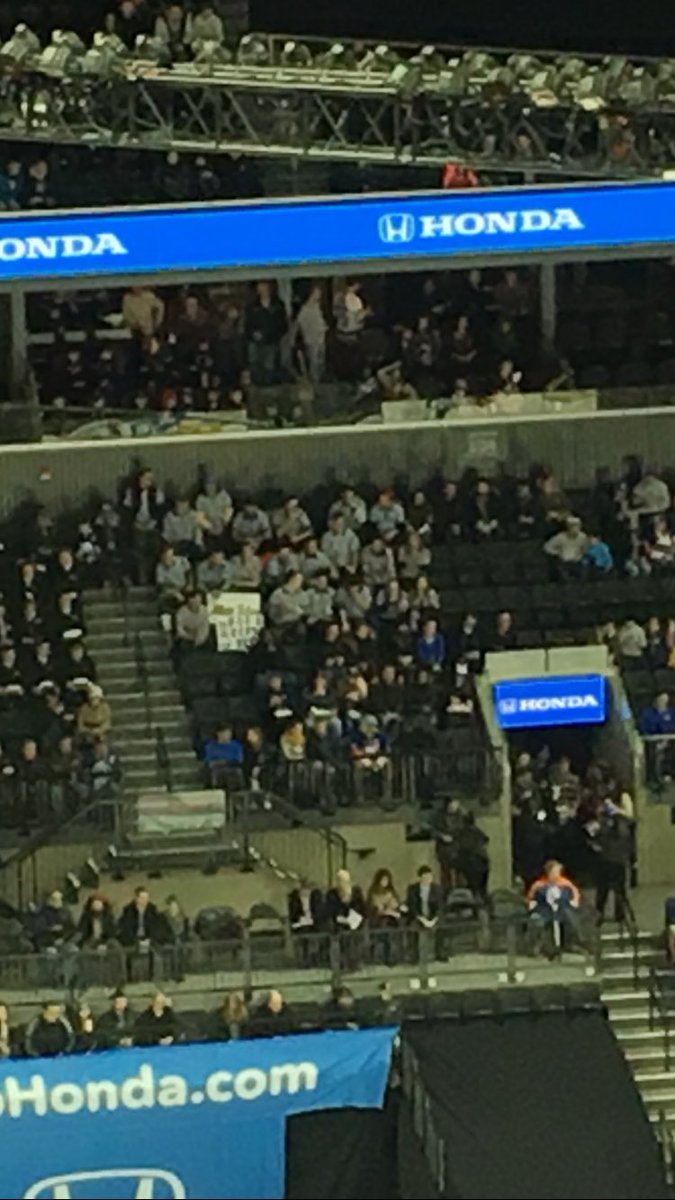 JoshElkin's tweet photo. There is an entire section dedicated to the referees tonight at Barclays Center. #RefRefRef? @IslesWhiteSUV https://t.co/szyI0r6cvS