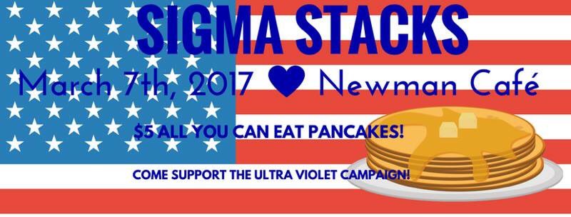 SigmaKappaUMass's tweet photo. All you can eat pancakes for $5! Everyone come out to support the UV Campaign on March 7 and get your Sigma Stacks on 💜🌹 https://t.co/jukKZO8ZyR