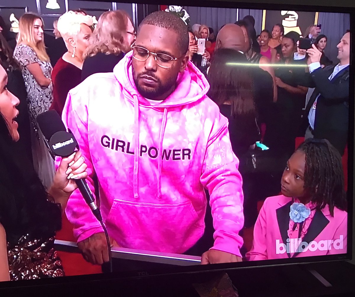 dances's tweet image. UR MANS SCHOOLBOY Q 
CAME WITH HIS DAUGHTER
HAD HER IN A PINK GUCCI SUIT
AND HIS HOODIE 
BEST DRESSED CONTENDER #GRAMMYs