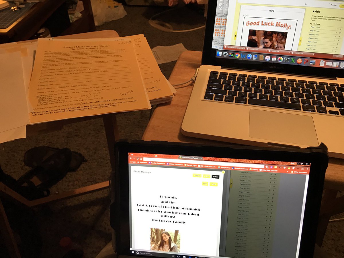 MPSTheater's tweet image. This is a happening Sunday evening! Editing the playbill as we speak!! #littlemermaidjr #thanksforthesupport #lotsofads #allworthit