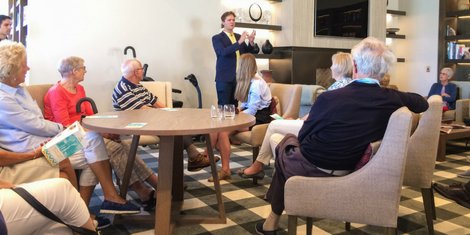 WeVisitNZ's tweet photo. Morning spent with Chch's Russley Retirement Village staff and residents. Great chit chat and cheeky questions from the elders! https://t.co/3up7kvJ2Ct