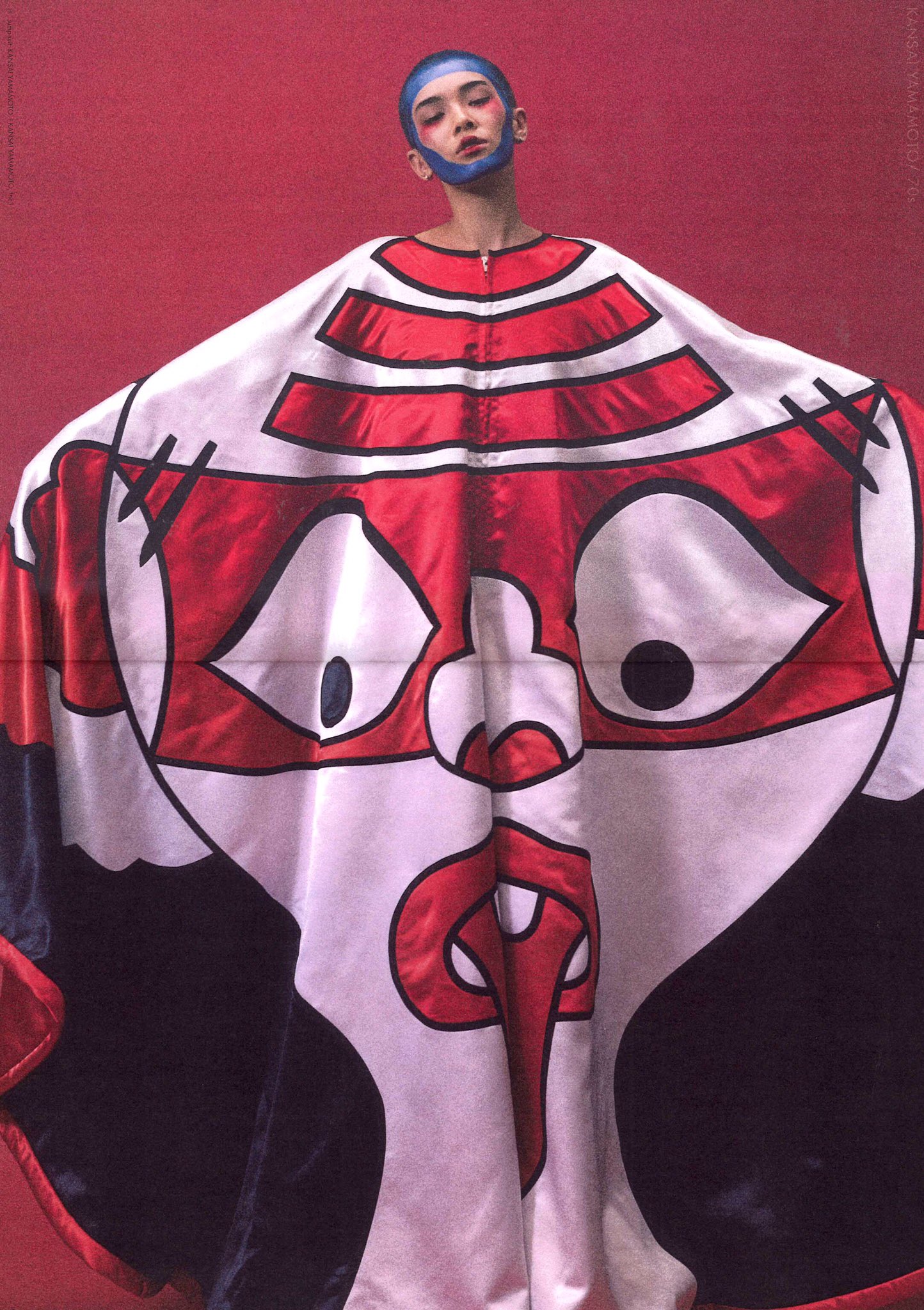 KANSAI YAMAMOTO 山本寛斎 顔タグ　ミニスカート　カンサイ　雷神 山本寛斎による新ブランド「Kansai Yamamoto」アーカイブの