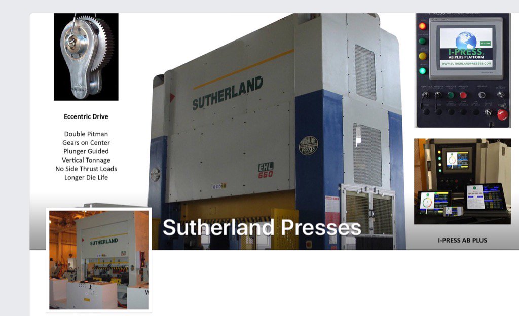 SutherlandPress's tweet photo. Mechanical & Hydraulic presses in stock for short delivery from 35 to 660 ton. #Schuler, #AidaGlobal, #Stamtec, #Seyi https://t.co/luJborTmNo