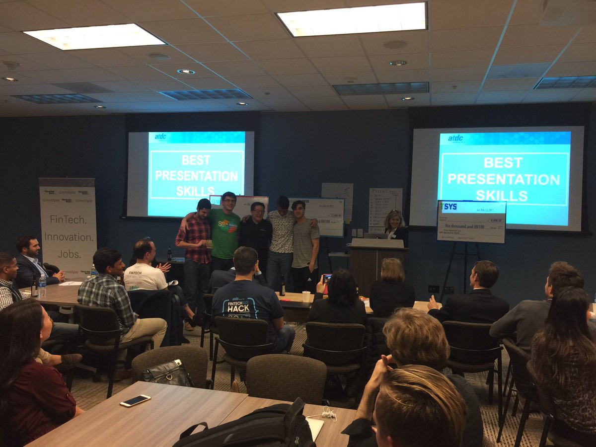 atdc's tweet image. Best Presention Skills: Wrist Wallet. #FinTechHack @atdc