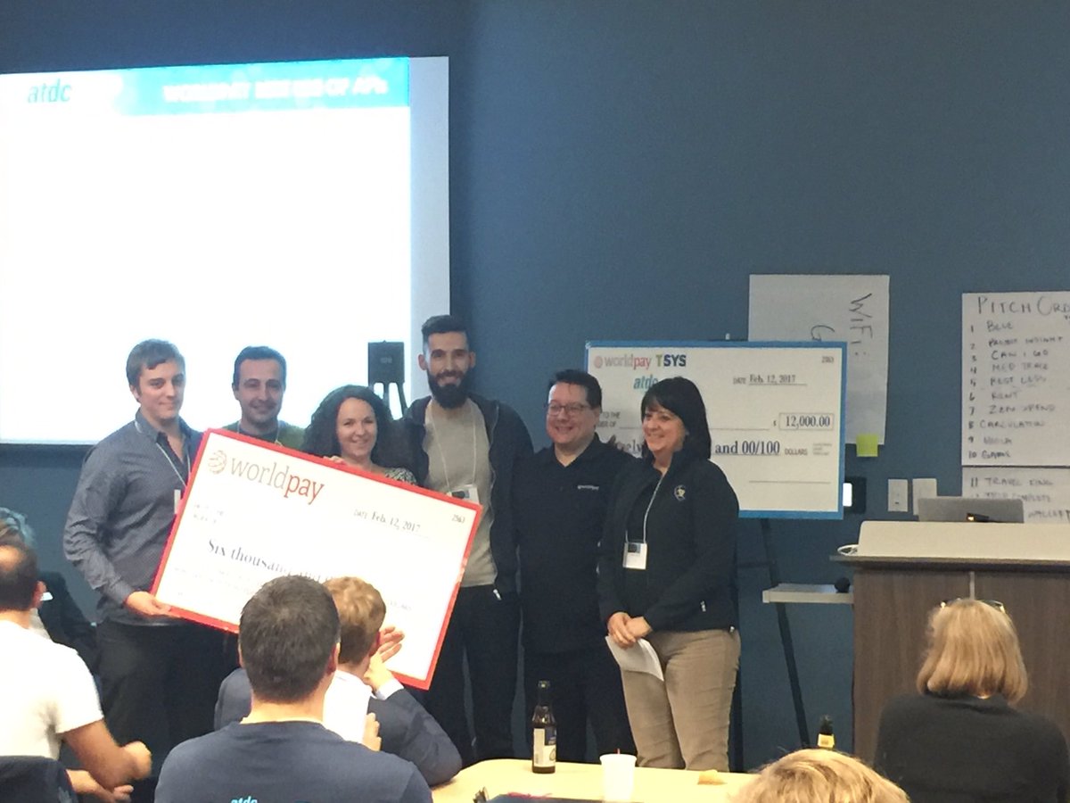 atdc's tweet image. The @Worldpay_US winner is Smart Space #FinTechHack @atdc