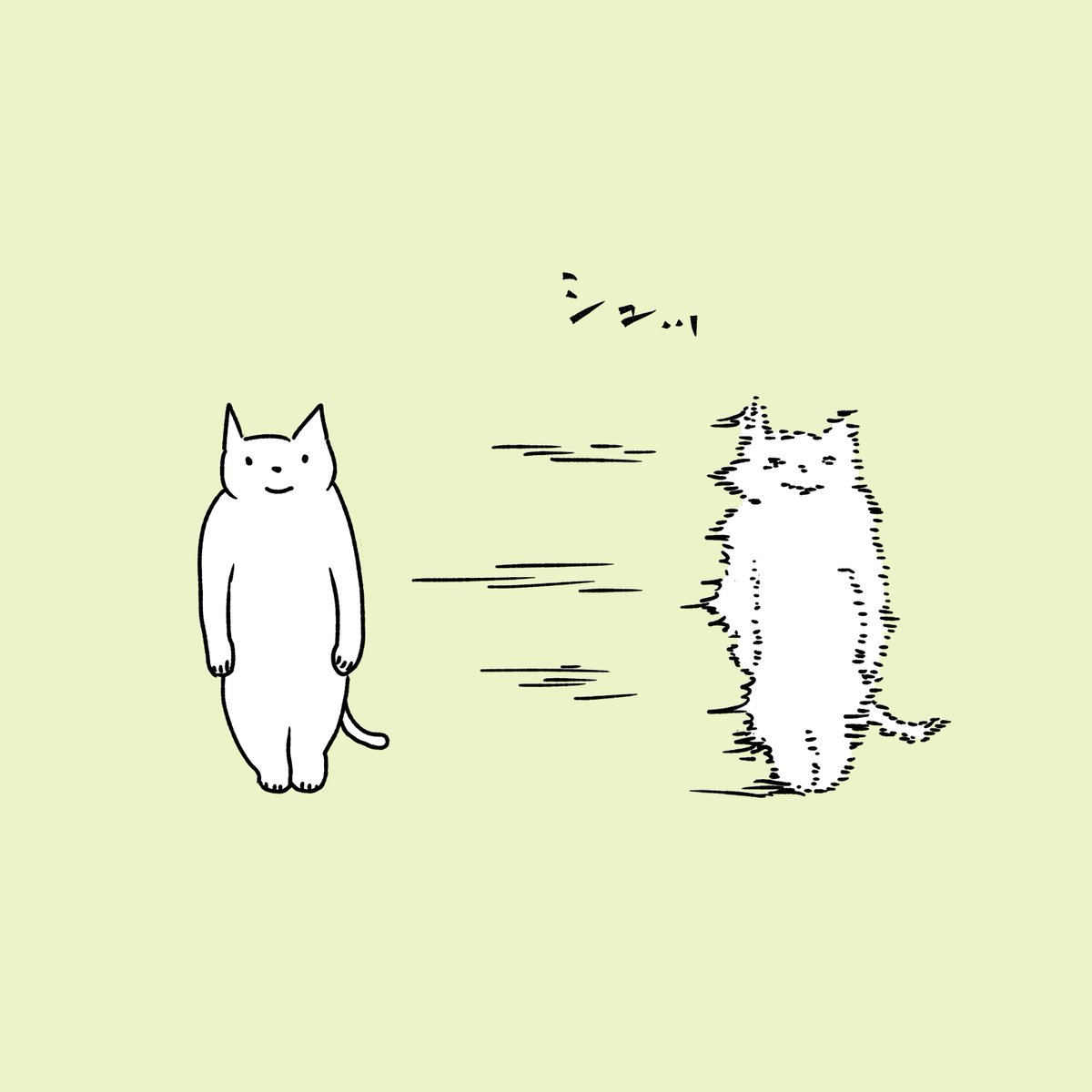 石川ともこ Pa Twitter 時間が足りない気がするのでもう少し素早く動きたい 今週も頑張りましょう Illustration イラスト 猫 ねこ しろさん 時間 素早い