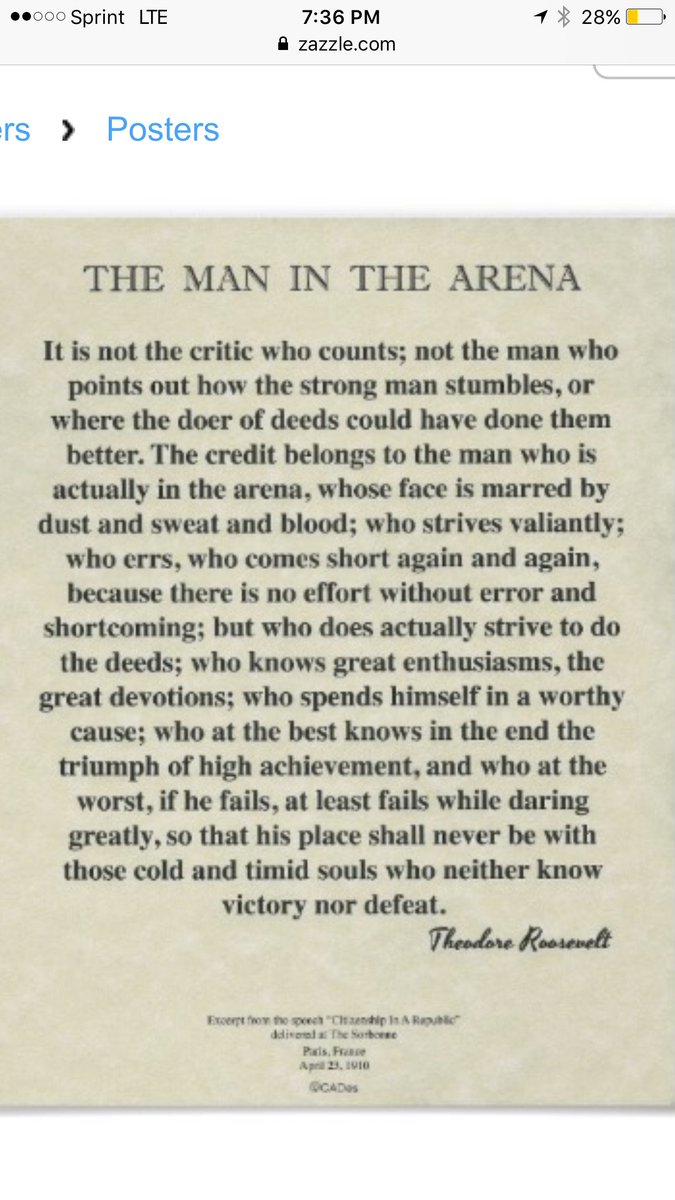 Do not look to criticize, be bold, give great effort, never give up, perform at a high level, and live with no regrets. 
#winningformula