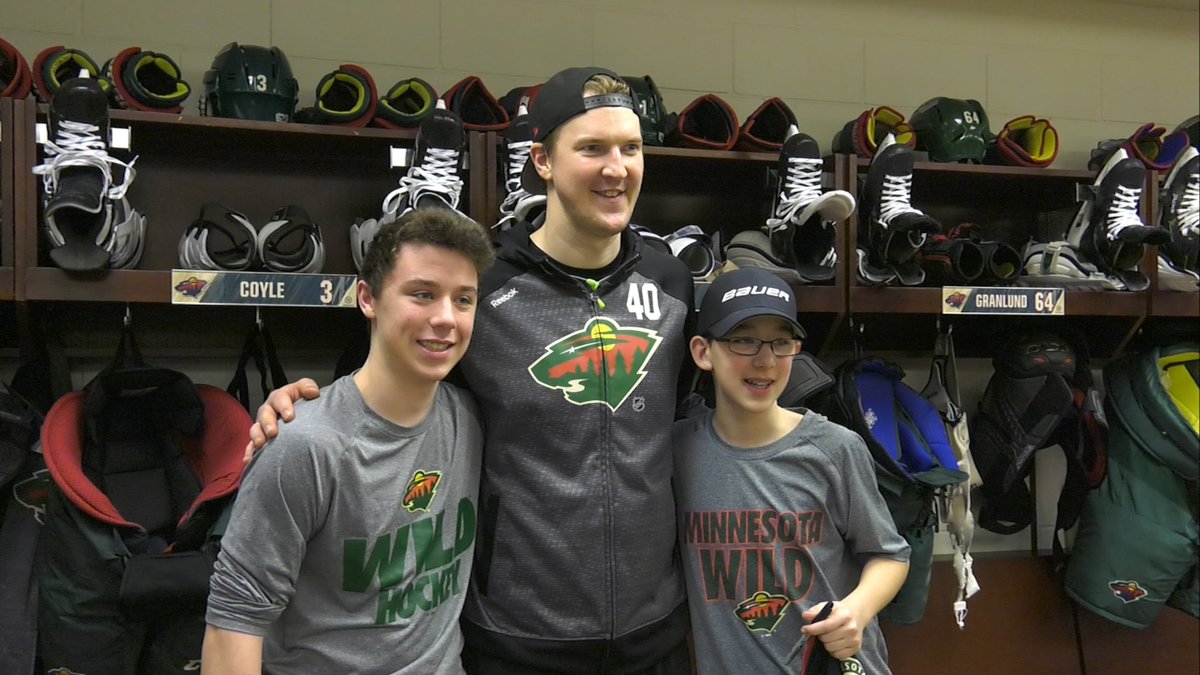 mnwild's tweet photo. 📰 As a brief reprieve from a tragedy, the Polsfut family came to the #mnwild game and met Devan Dubnyk → https://t.co/ZCI2Dw6XdY https://t.co/Zu42Bt857e